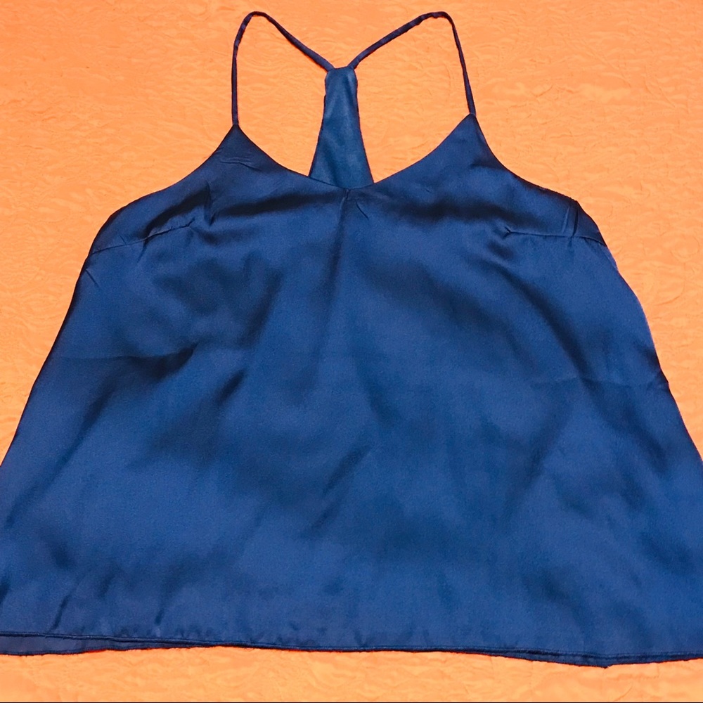 Mikey & Joey blue satin top